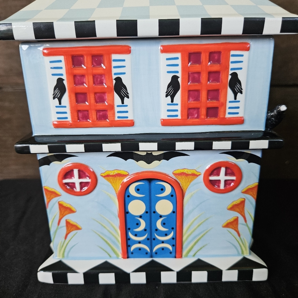 Mackenzie Childs Spooky House Halloween Cookie Jar - Picture 6 of 11